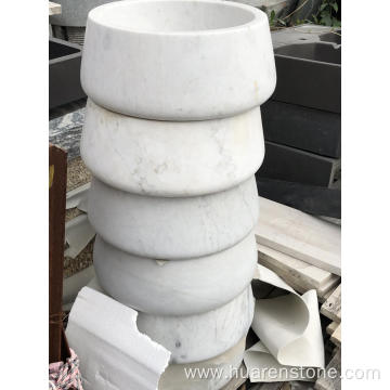 Guangxi white marble round sink